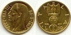 50 lire (Vittorio Emanuele III) from Italy