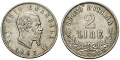 2 lire (Vittorio Emanuele II) from Italy