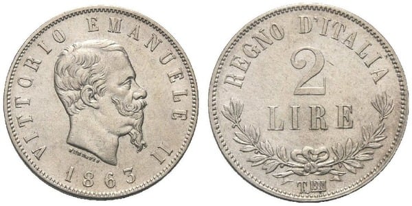 Photo of 2 lire (Vittorio Emanuele II)