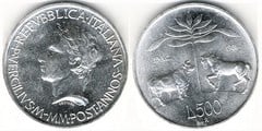 500 lire (2.000 Años de la Muerte de Virgilio) from Italy