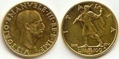 100 lire (Vittorio Emanuele III) from Italy