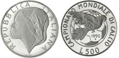 500 lire (14 Copa Mundial de Fútbol Italia-1990) from Italy