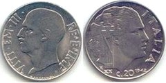 20 centesimi (Vittorio Emanuele III) from Italy