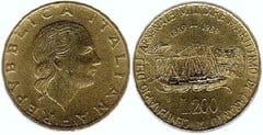 200 lire (Centenario del Arsenal Militar Marítimo de Taranto) from Italy