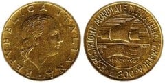 200 lire (Exposición Filatélica de Génova) from Italy