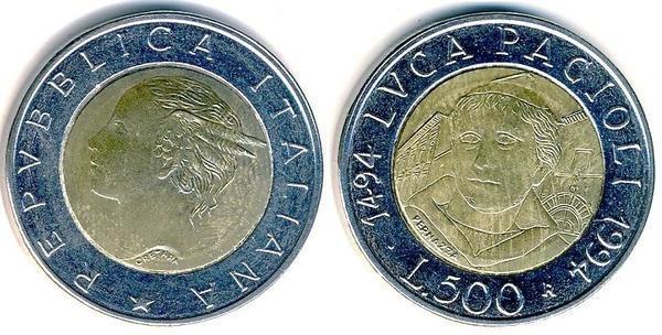 Photo of 500 lire (500 Aniversario del Tratado Matemático de Luca Pacioli)