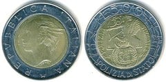 500 lire (50th Anniversary of the State Police) from Italy