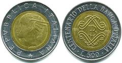 500 lire (Centenary of the Bank of Italy) from Italy