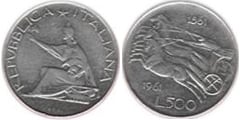 500 lire (Centenario de la Unificación Italiana) from Italy