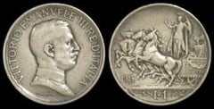 1 lire (Vittorio Emanuele III) from Italy