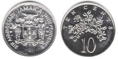 10 cents (21 Aniversario de la Independencia) from Jamaica