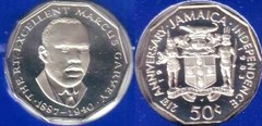 50 cents (21 Aniversario de la Independencia) from Jamaica