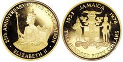 250 dollars (25 Aniversario de la Coronación de Isabel II) from Jamaica