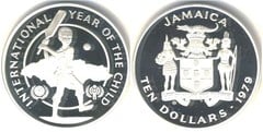 10 dollars (Año Internacional de la Infancia) from Jamaica