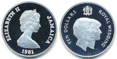 10 dollars (Boda del Príncipe Carlos y Diana) from Jamaica