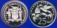 25 cents (21st Anniversary of Independence) from Jamaica