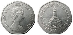 20 pence (Centenario del Faro de Corbiere) from Jersey
