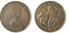 1 pound (25 aniversario de la boda de la Reina Isabel II y el Príncipe Felipe) from Jersey