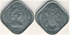 1 libra (Bicentenario de la Batalla de Jersey) from Jersey