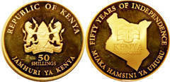 50 shillings (50th Anniversary of Independence) from Kenya