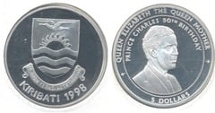 5 dollars (50th Anniversary of Prince Charles) from Kiribati