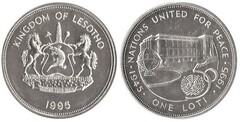 1 loti (50th Anniversary of the United Nations) from Lesotho