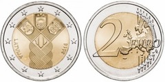 2 euro (100 Aniversario de la Fundación de los Estados Bálticos Independientes) from Latvia