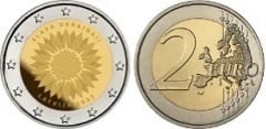 2 euro (Glory to Ukraine) from Latvia