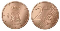 2 euro cent from Latvia