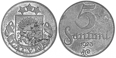 5 santimi from Latvia