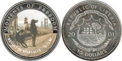 10 dollars (Revuelta de Espartaco) from Liberia