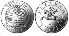 1 litas (600th Anniversary of the Battle of Grunwald) from Lithuania