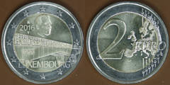 2 euro (50 Aniversario del Puente de la Gran Duquesa Carlota) from Luxembourg