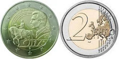 2 euros (175 aniversario de la muerte del Gran Duque Guillermo II) from Luxembourg