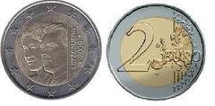 2 euro (90th Anniversary of the Ascension to the Throne of Grand Duchess Charlotte - Grand Duke Henri) from Luxembourg