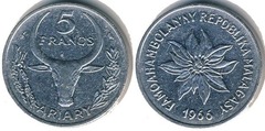 5 francs (1 ariary) from Madagascar