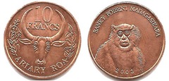 10 francs from Madagascar