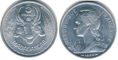 5 francs (Colonia Francesa) from Madagascar