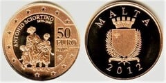 50 euro (65 Aniversario de la Muerte de Antonio Sciortino) from Malta