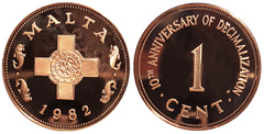 1 cent (10th Anniversary Decimalization) from Malta