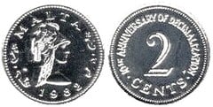 2 cents (10th Anniversary Decimalization) from Malta