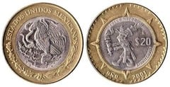 20 pesos (Xiuhtecuhtli) from Mexico
