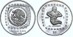 5 pesos (El Luchador) from Mexico