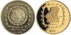 100 pesos-1 onza (Priest) from Mexico