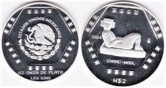 2 nuevos pesos-1/2 onza (Chaac Mool) from Mexico