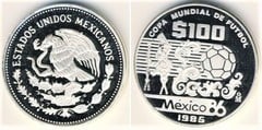 100 pesos (Soccer World Cup-Mexico 86) from Mexico