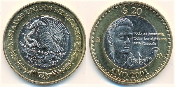 Photo of 20 pesos (Octavio Paz)