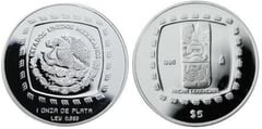 5 pesos (Ceremonial Axe) from Mexico