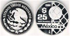 25 pesos (Copa Mundial de Futbol-México 86) from Mexico