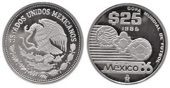 25 pesos (Soccer World Cup-Mexico 86) from Mexico